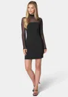 Bebe Mock Neck Long Sleeve Dress In Black