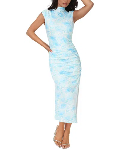 Bebe Mock Neck Jersey Midi Dress In Blue