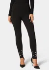 Bebe Natural Waist Grommet Detail Knit Legging In Black