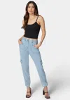 Bebe Natural Waist Utilitarian Tencel Jogger Pant In Light Blue Wash