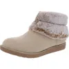 Bebe Nayeli Womens Faux Fur Round Toe Ankle Boots In Beige