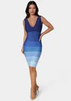 Shop Bebe Ombre Bandage Midi Dress In Midnight Ombre