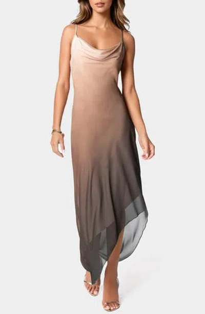 Bebe Ombré Chiffon Asymmetric Slipdress In Multi