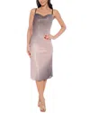 Bebe Ombre Pleat Cowl Midi Dress In Black