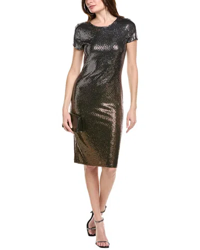 Bebe Ombre Sequin Midi T-shirt Dress In Black