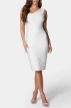 Bebe Bandage One Shoulder Dress In White