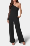 Bebe Celeste One Shoulder Jumpsuit In Black