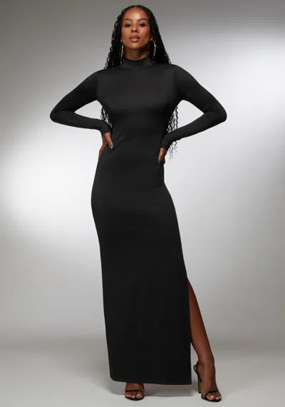 Bebe Open Back Chain Maxi Dress In Black