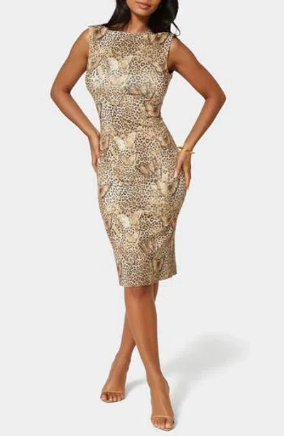 Bebe Open Back Minidress In Brown