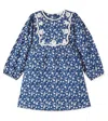 Bebe Organic Amari Floral Cotton Dress In Blue