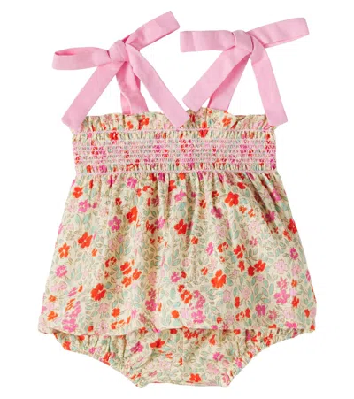 Bebe Organic Baby Eleanor Cotton Top And Bloomers Set In Multi