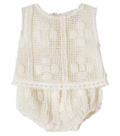Bebe Organic Baby Inez Cotton-blend Top And Bloomers Set In Gray