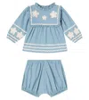 Bebe Organic Baby Inga Set Of Cotton Top And Shorts In Blue