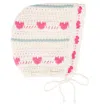 Bebe Organic Baby Josie Crochet Cotton And Wool Bonnet In White