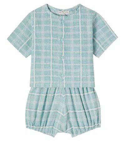 Bebe Organic Baby Mathias Shirt And Shorts Set In Blue