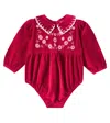 Bebe Organic Baby Millie Embroidered Cotton Bodysuit In Red