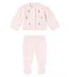 Bebe Organic Baby Rosine Set Of Cardigan And Pants In Pink