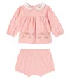 Bebe Organic Baby Scarlet Set Of Cotton Top And Bloomers In Pink