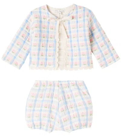 Bebe Organic Baby Zora Knitted Cotton-blend Top And Bloomers Set In Multi