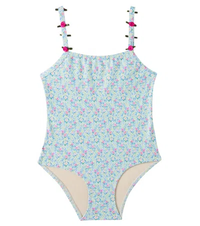 Bebe Organic Kids' Floral Swimsuit In Black