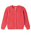 Bebe Organic Lalisa Cable-knit Wool-blend Cardigan In Red