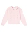 Bebe Organic Monna Pointelle Wool-blend Sweater In Pink