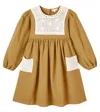 Bebe Organic Myla Crochet Cotton Dress In Brown