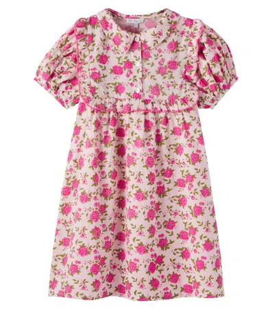 Bebe Organic Kids' Polina Floral Cotton Dress In Pink