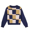 Bebe Organic Silas Patchwork Cotton And Wool Sweater In Black