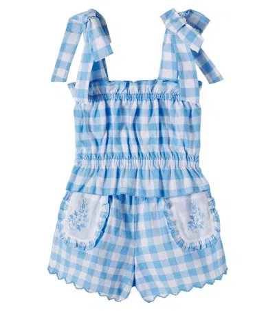 Bebe Organic Kids' Viola Cotton Top And Shorts Set In Blue