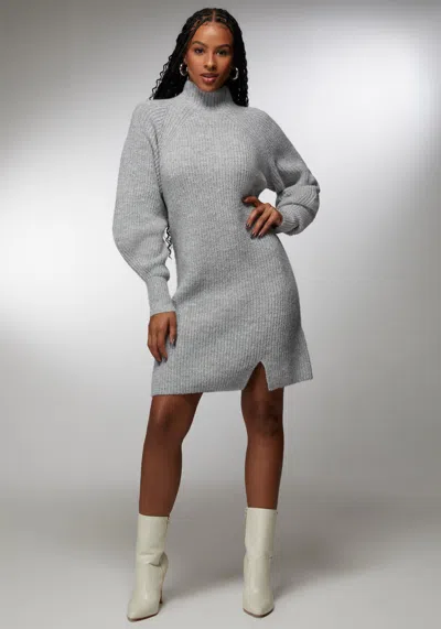 Bebe Oversized Sweater Dress In Heather Grey