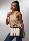 Bebe Paisley Mini Canvas Satchel In Caramel