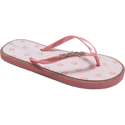 Bebe Peach Flip Flop In Pink