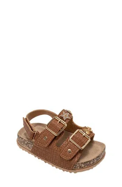 Bebe Peached Double Strap Sandal In Brown
