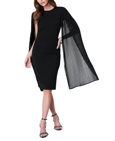 Bebe Cape Sleeve Midi Dress In Black
