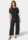 Bebe Plisse Culotte Jumpsuit In Black