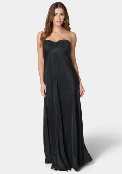 Bebe Plisse Empire Maxi In Black