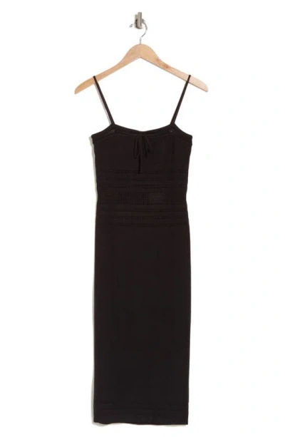 Bebe Pointelle Detail Knit Dress In Black