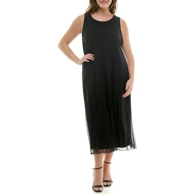 Bebe Powermesh A-line Tank Dress In Black