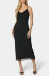 Bebe Emma Mesh Maxi Slip Dress In Black