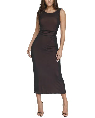 Bebe Powermesh Side Shirred Maxi Dress In Black