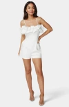 Bebe Puff Detail Bridal Romper In White