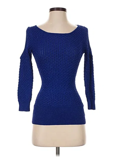 Pre-owned Bebe Pullover Sweater In Blue