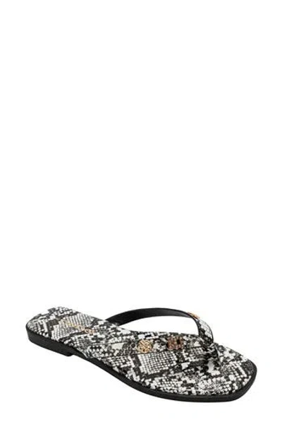 Bebe Python Embossed Thong Sandal In Multi