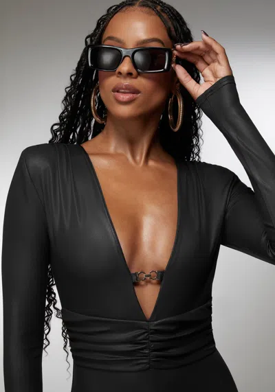 Bebe Rectangular Sunglasses In Jet