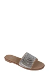 Bebe Rhinestone Slide Sandal In Silver