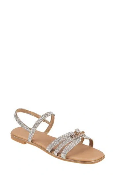 Bebe Rhinestone Slingback Sandal In Beige