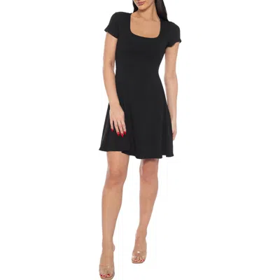 Bebe Rib Short Sleeve Godet Dress In Multi