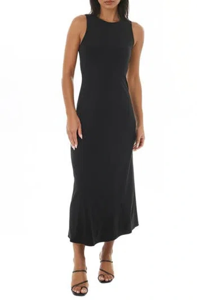 Bebe Rib Knit A-line Maxi Dress In Black
