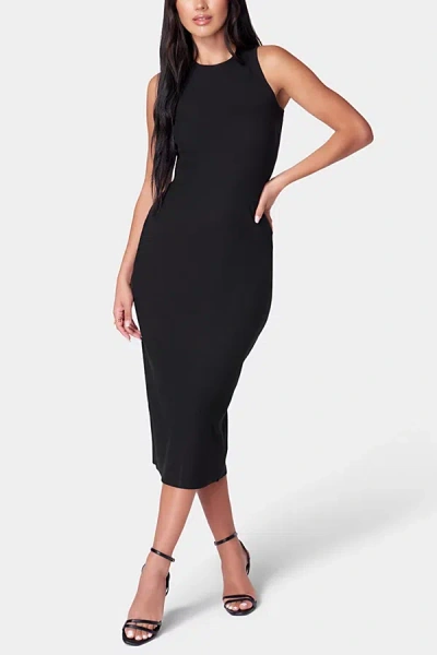 Bebe Rib Sleeveless Midi Dress In Black, Women's At Urban Outfitters